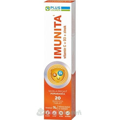 Plus Lekáreň Imunita vitamin C+D3+zinek pomeranč 20 šumivých tablet