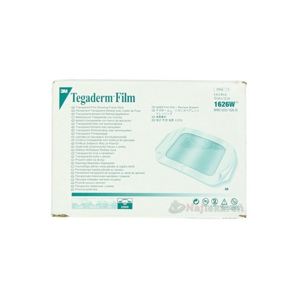 3M Tegaderm Film 1626W transparentní krytí sterilní 10 cm x 12 cm