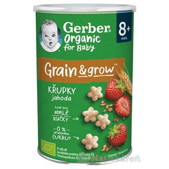 Gerber Organic křupky pšeničné s jahodou 8 m+ 35 g