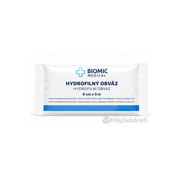 BIOMIC Obinadlo hydrofilní sterilní 6 cm × 5 m