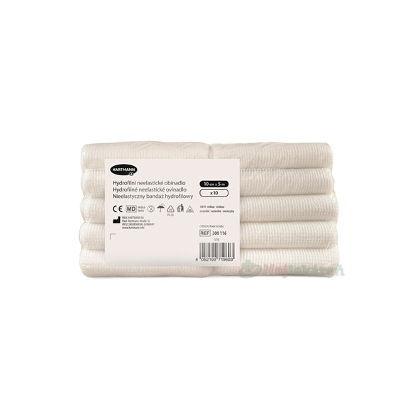 Hydrofilní neelastické pletené obinadlo 10 cm × 5 m 10 ks