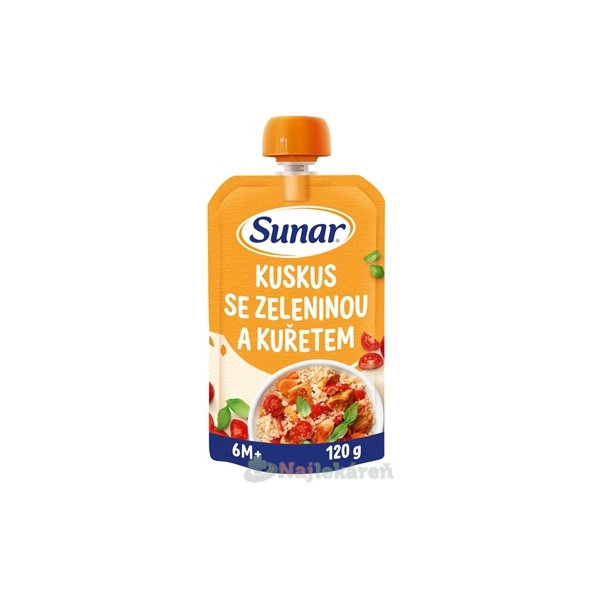 Sunar kuskus se zeleninou a kuřecím masem 6m+ 120 g