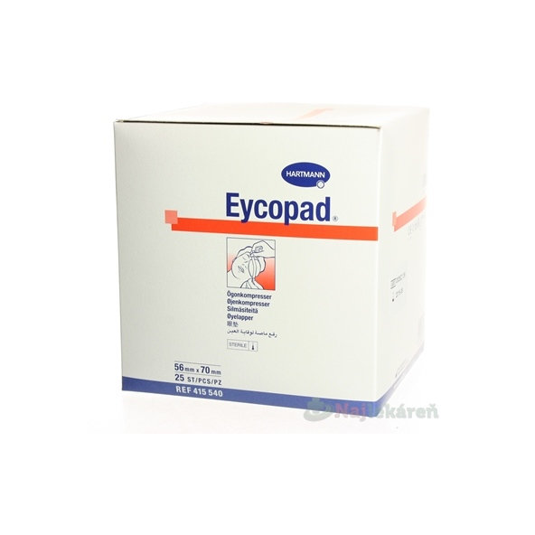 Eycopad oční kompresy 5,6 × 7 cm 25 kusů