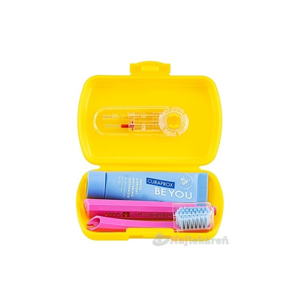 CURAPROX Travel set žlutý dvojdržák