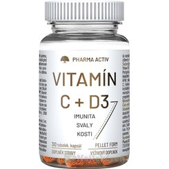 Pharma Activ Vitamín C + D3 30 kapslí