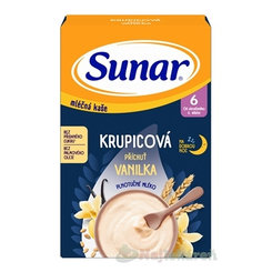 Sunar mléčná kaše krupicová vanilka na dobrou noc 6m+ 210 g