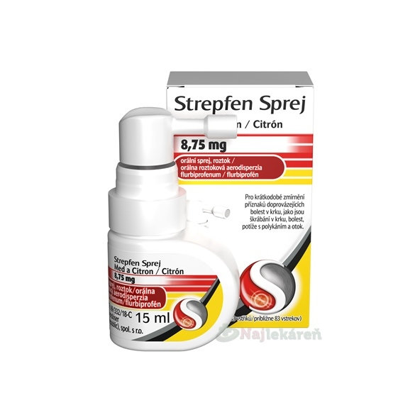 Strepfen sprej med a citron 8,75 mg 15 ml