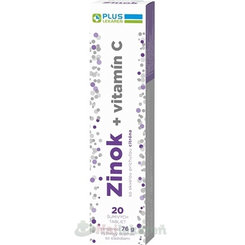 Plus Lekáreň Zinek + vitamín C příchuť citron 20 šumivých tablet