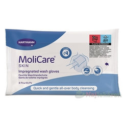 MoliCare SKIN Napuštěné mycí rukavice modré 8 ks
