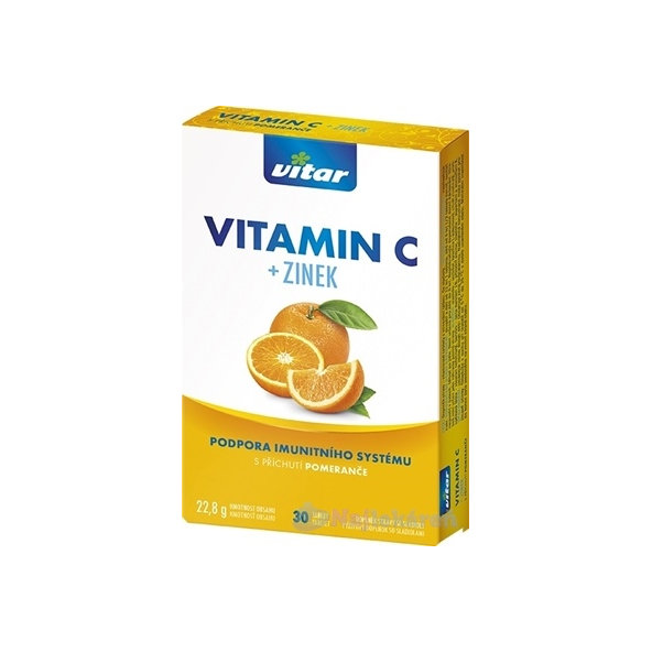 Vitar Vitamín C s příchutí pomeranče 30 tablet