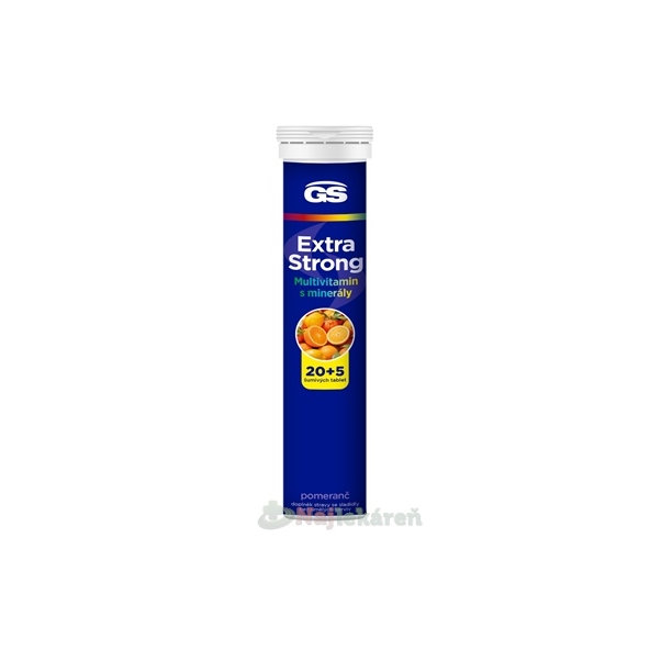 GS Extra Strong Multivitamin s minerály pomeranč 20+5 šumivých tablet