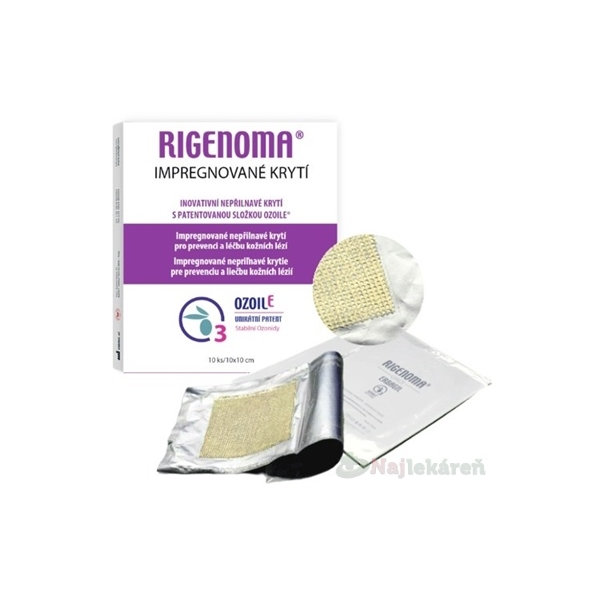 Rigenoma Impregnované krytí 10 × 10 cm 10 ks