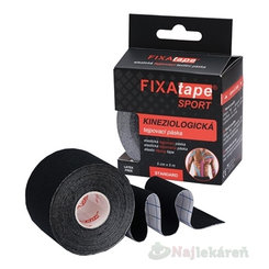 FIXAtape SPORT kineziologická tejpovací páska černá 5cm × 5m 1 ks